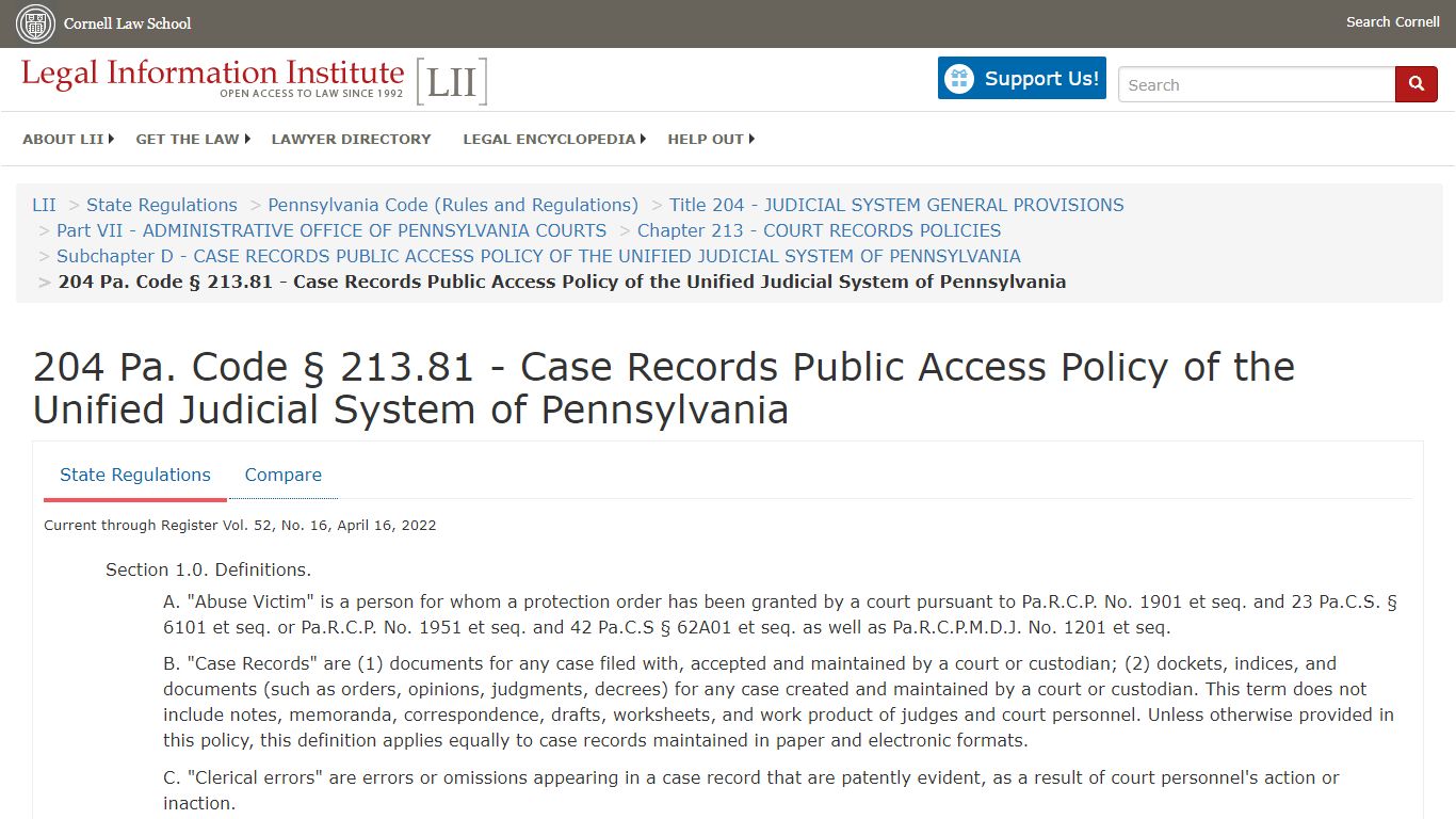 204 Pa. Code § 213.81 - Case Records Public Access Policy of the ...